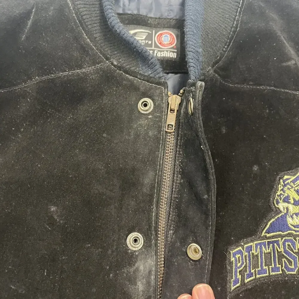 Vintage 90s University of Pittsburgh Pitt Bomber Jacket - Picture 4 of 6